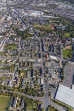 Aerial view, city centre view, Wilhelmstraße, sports centre west, Hamm, Ruhr area, North