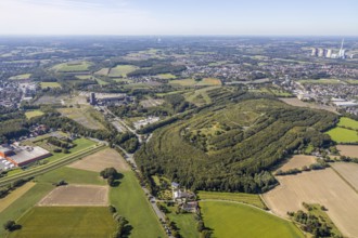 Aerial view, Kissinger Höhe, slag heap, RWE Power AG Gersteinwerk power station, Hamm, Ruhr area,