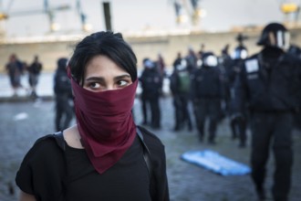 DEU Germany Germany Hamburg Protests in front of and during the 'Welcome to hell' demonstration in