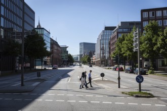 DEU Germany Germany Hamburg Empty city centre in front of and during the 'Welcome to hell'