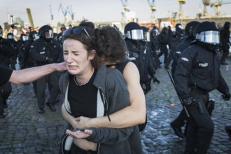 DEU Germany Germany Hamburg Protests in front of and during the 'Welcome to hell' demonstration in