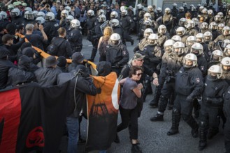 DEU Germany Germany Hamburg Protests in front of and during the 'Welcome to hell' demonstration in