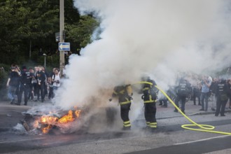 DEU Germany Germany Hamburg Protests in front of and during the 'Welcome to hell' demonstration in