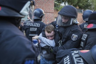 DEU Germany Germany Hamburg Protests in front of and during the 'Welcome to hell' demonstration in