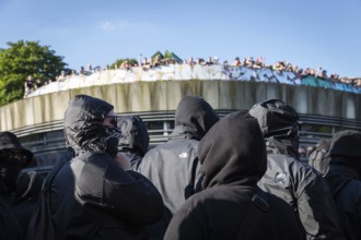 DEU Germany Germany Hamburg Protests in front of and during the 'Welcome to hell' demonstration in