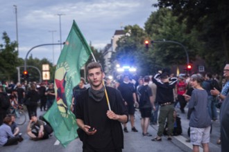 DEU Germany Germany Hamburg Protests in front of and during the 'Welcome to hell' demonstration in