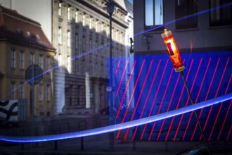 DEU Germany Germany Berlin The light installation Spatial Radiation by artist Moritz Wermelskirch