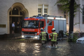 DEU Germany Germany Berlin Scene of the storm in Berlin. Flooded Regensburger Straße in Schöneberg