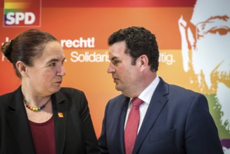 DEU Germany Germany Berlin Raising the rainbow flag with Petra Nowacki and SPD General Secretary
