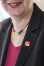 DEU Germany Germany Berlin Raising the rainbow flag with Petra Nowacki and SPD General Secretary