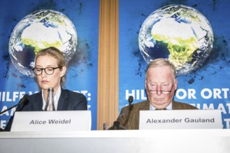 DEU Germany Germany Berlin The AFD's leading candidates Alexander Gauland and Alice Weidel during a