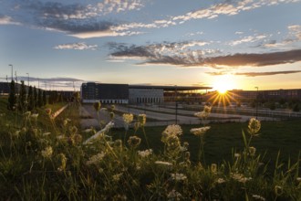 DEU Germany Germany Berlin Sunset at the future BER Berlin-Brandenburg Airport