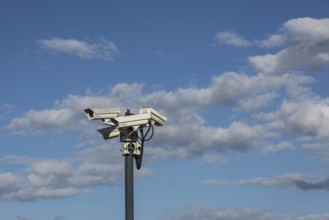 DEU Germany Germany Berlin Surveillance cameras at the future BER Berlin-Brandenburg airport