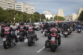 DEU Germany Germany Berlin Motorbike parade in protest against the ban on the public wearing of