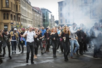 DEU Germany Germany Berlin Demonstration 'Who owns the city' by music fans and club goers through