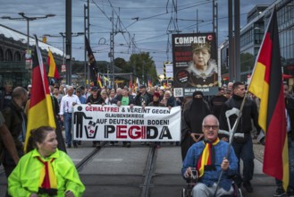 DEU Germany Germany Dresden Pegida demonstration in the city centre