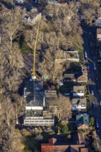 Aerial view, construction site Widumer Höfe, the future retirement home of the St. Elisabeth Group,