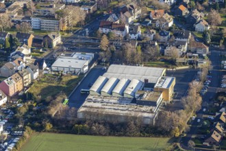 Aerial view, depot, tramway Herne Castrop-Rauxel HCR, Börnig, Herne, Ruhr area, North