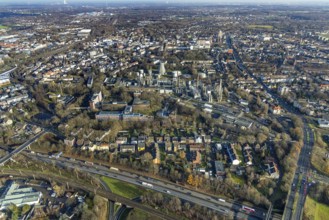 Aerial view, chemical plant Ineos Solvents Germany, RAG AG, Herne-Mitte, Herne, Ruhr area, North