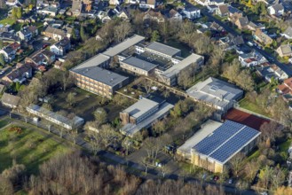 Aerial photo, Erich-Fried-Gesamtschule, Holsterhausen, Herne, Ruhr area, North Rhine-Westphalia,