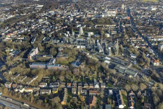 Aerial view, chemical plant Ineos Solvents Germany, RAG AG, Herne-Mitte, Herne, Ruhr area, North