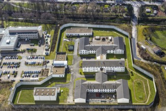 Aerial view, LWL correctional facility, forensic, closed institution, Herne, Ruhr area, North