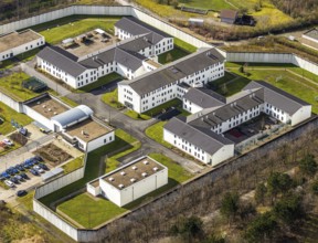 Aerial view, LWL correctional facility, forensic, closed institution, Herne, Ruhr area, North