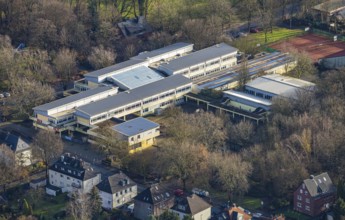 Aerial photo, Realschule an der Burg, Eickel, Herne, Ruhr area, North Rhine-Westphalia, Germany,
