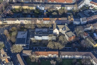 Aerial view, Städt. Gymnasium Eickel, Wanne-Süd, Herne, Ruhr area, North Rhine-Westphalia, Germany,