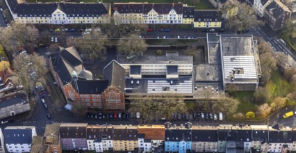 Aerial view, Städt. Gymnasium Eickel, Wanne-Süd, Herne, Ruhr area, North Rhine-Westphalia, Germany,