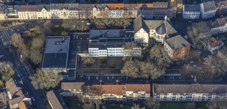 Aerial view, Städt. Gymnasium Eickel, Wanne-Süd, Herne, Ruhr area, North Rhine-Westphalia, Germany,