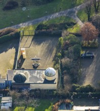 Aerial view, observatory Herne, planetarium, Wanne-Süd, Herne, Ruhr area, North Rhine-Westphalia,