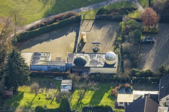 Aerial view, observatory Herne, planetarium, Wanne-Süd, Herne, Ruhr area, North Rhine-Westphalia,