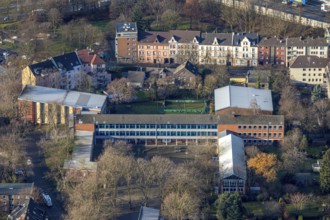 Aerial photo, Realschule Crange, Wanne, Herne, Ruhr area, North Rhine-Westphalia, Germany,