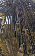 Aerial view, Wanne-Eickel main station, Wanne, Herne, Ruhr area, North Rhine-Westphalia, Germany,