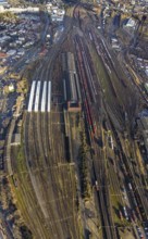 Aerial view, Wanne-Eickel main station, Wanne, Herne, Ruhr area, North Rhine-Westphalia, Germany,