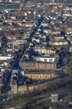 Aerial view, city view main street, Wanne, Herne, Ruhr area, North Rhine-Westphalia, Germany, place