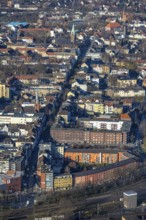 Aerial view, city view main street, Wanne, Herne, Ruhr area, North Rhine-Westphalia, Germany, place