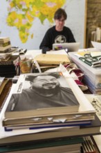 DEU Germany Germany Berlin The Chinese artist Ai Weiwei in his studio in the vaulted cellar of the