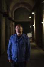 DEU Germany Germany Berlin The Chinese artist Ai Weiwei in his studio in the vaulted cellar of the