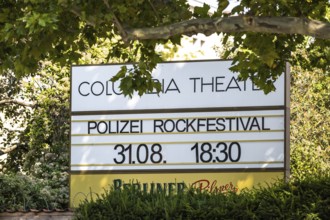 DEU Germany Germany Berlin An announcement sign for a police rock festival at the Columbia Theatre