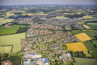Aerial view, local view, Havixbeck Castle, moated castle, Havixbeck, Münsterland, North