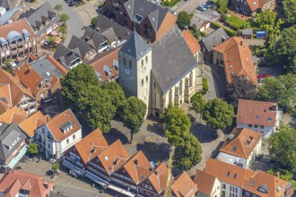 Aerial view, St. Dionysius Catholic Church, church square, Havixbeck, Münsterland, North