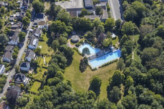 Aerial view, outdoor swimming pool Welper, Blankenstein, Hattingen, Ruhr area, North