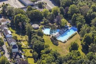 Aerial view, outdoor swimming pool Welper, Blankenstein, Hattingen, Ruhr area, North