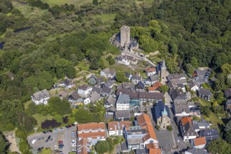 Aerial view, Blankenstein Castle, Protestant Church of the Protestant Parish Welper-Blankenstein,