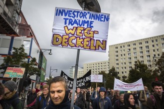 DEU Germany Germany Berlin Demonstration against rent increases and gentrification, covering up