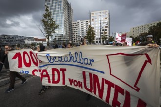 DEU Germany Germany Berlin Demonstration against rent increases and gentrification.banner for a