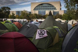 DEU Germany Germany Berlin The protest camp of the extinction rebellion movement next to the