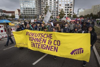 DEU Germany Germany Berlin Demonstration against rent increases and gentrification.banner for the